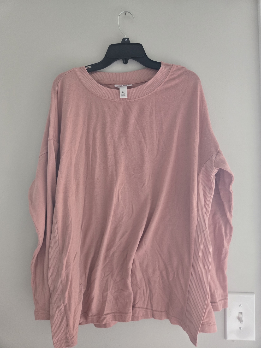 Just Be Size Large Light Pink Women's Long Sleeve Top